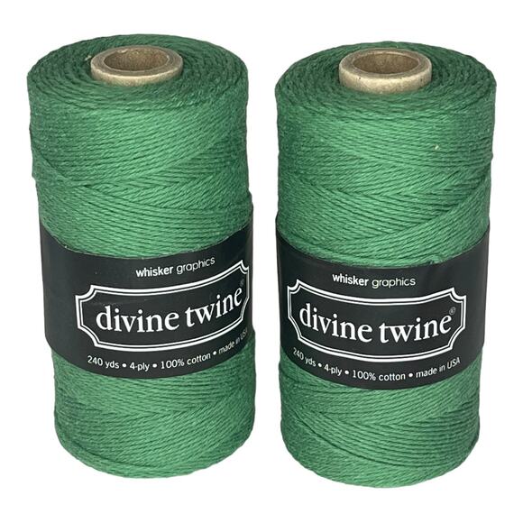 NEW (2) Divine Bakers Twine USA Made 100% Cotton 240 Yards 4 PLY Green String! - Picture 1 of 5